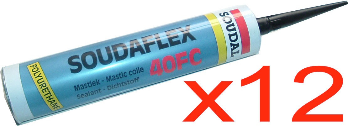 12 x SOUDAFLEX 40FC Adhesive HEAVY DUTY SEALANT 310ml Tubes - Black